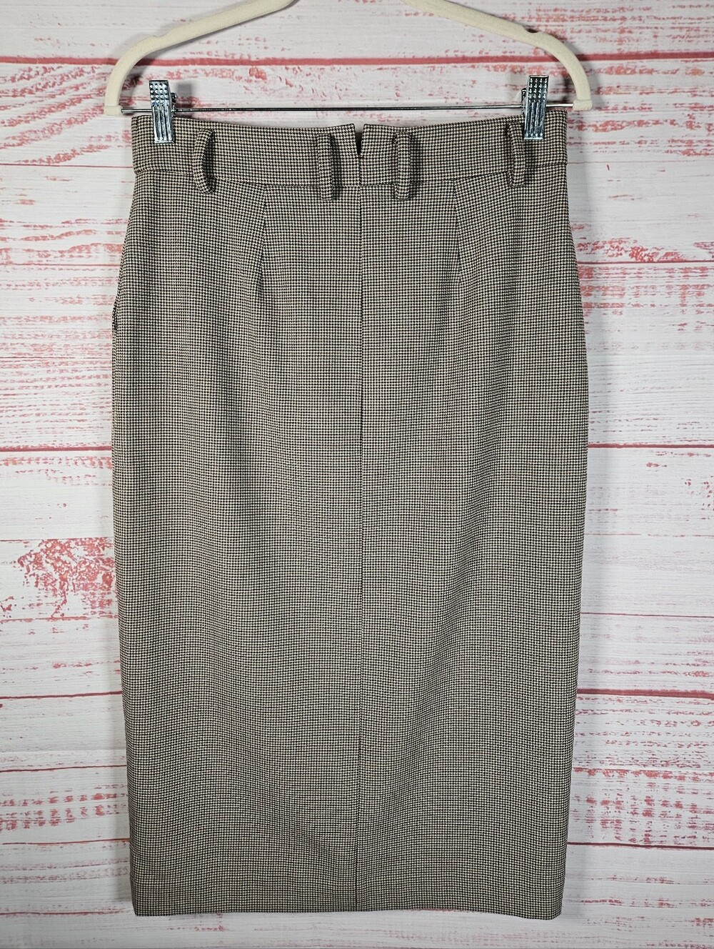 Aritzia Brown Houndstooth Pencil Skirt - Picture 7 of 15